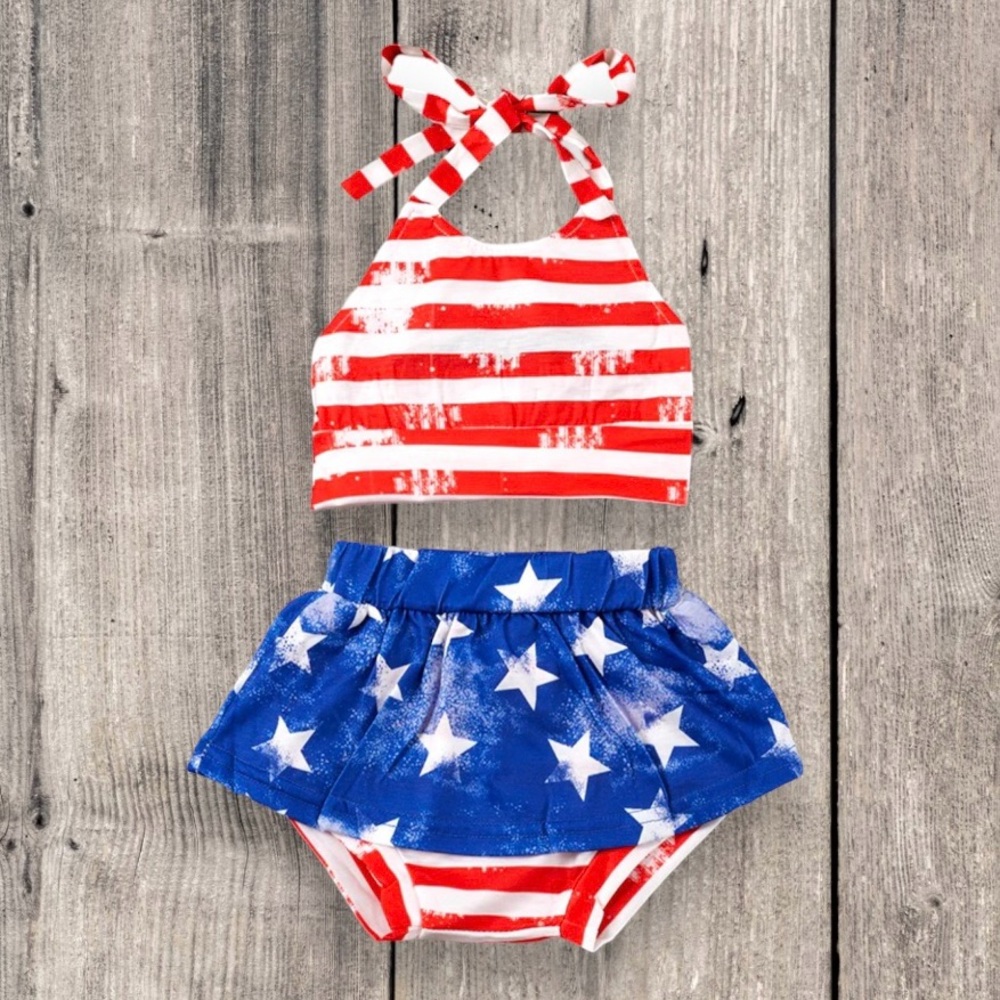 Baby Girl Patriotic Outfit Set